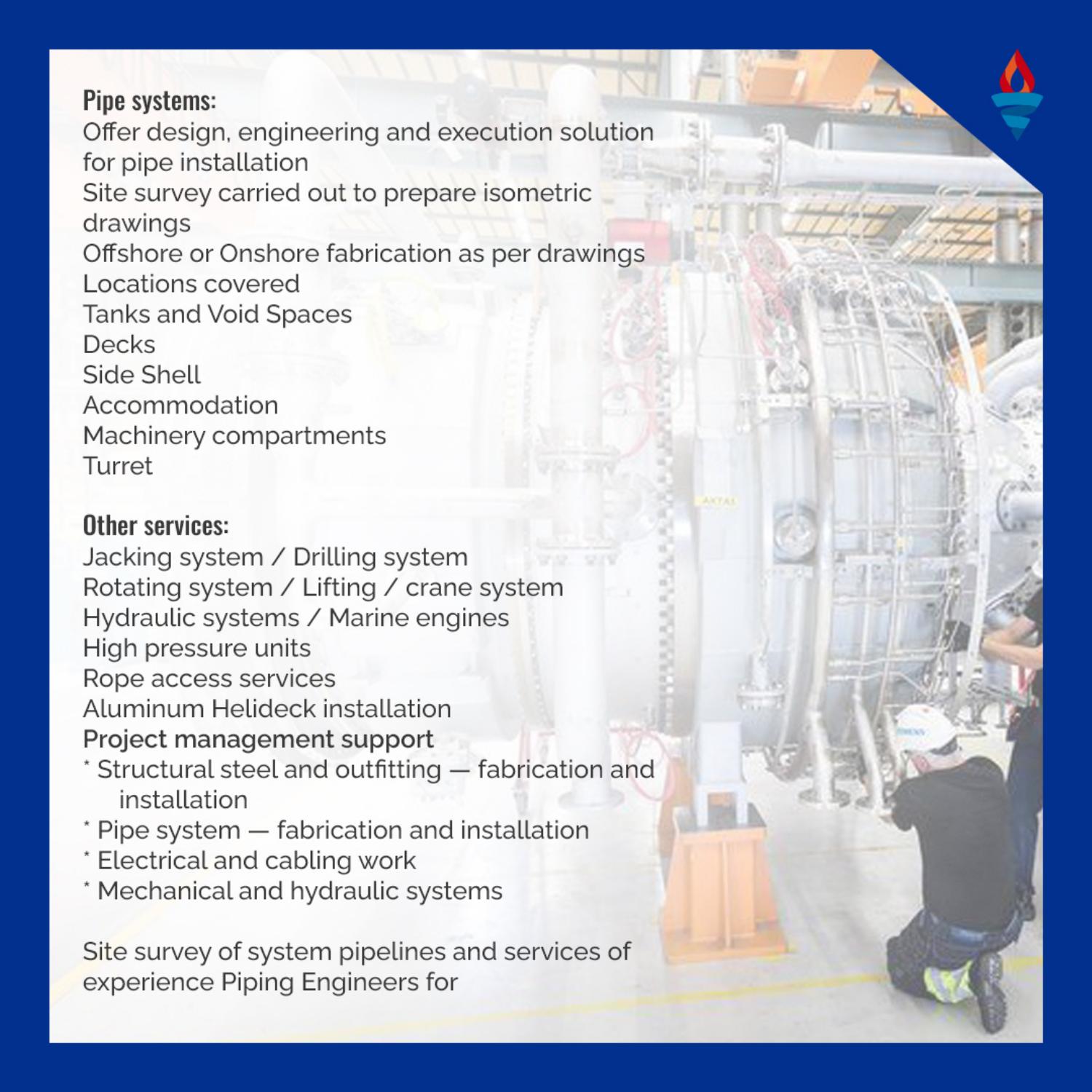 Piping and engineering capability from APGT catalog